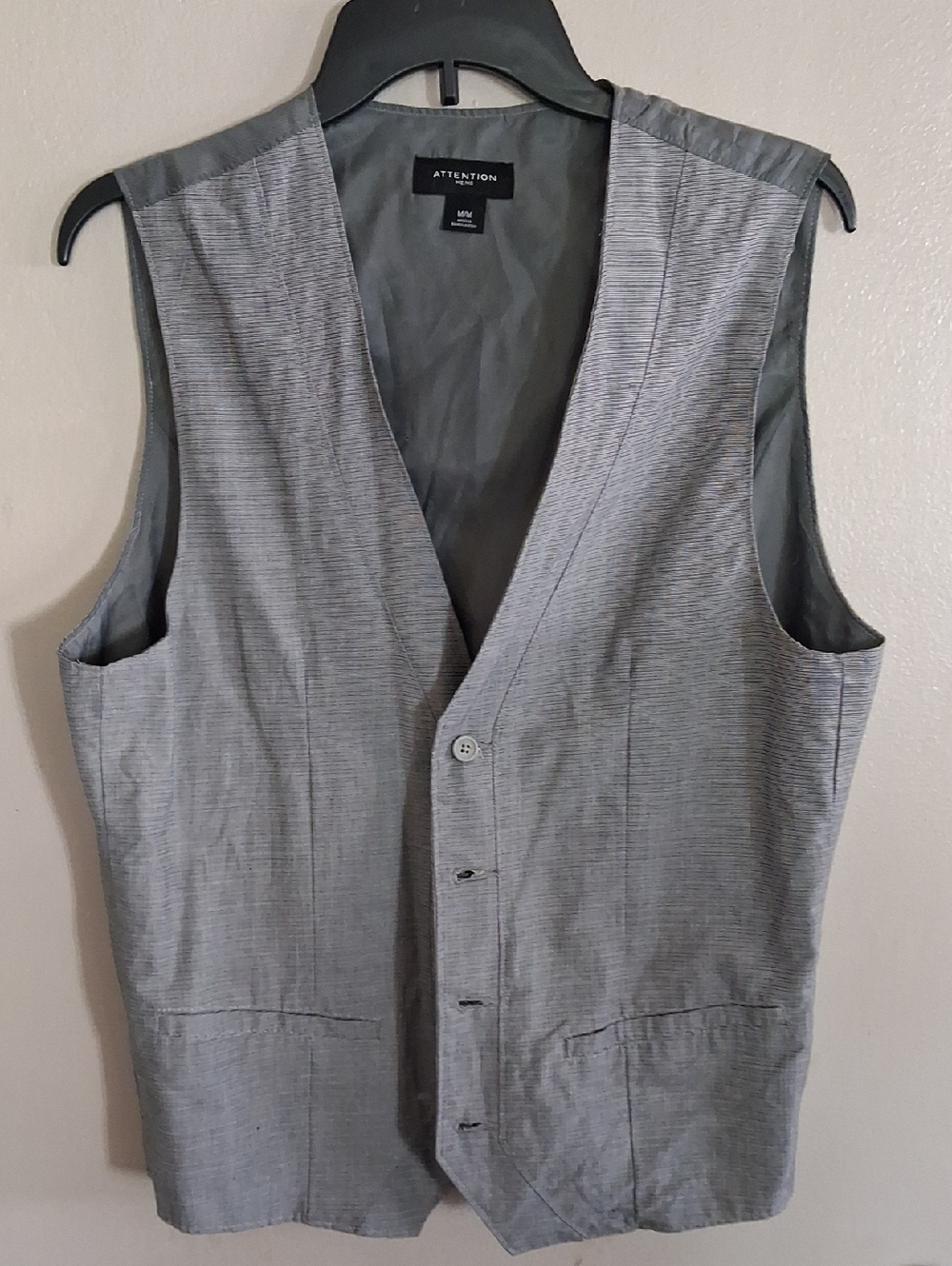 Attention Gray Pinstripe Men's Tailored Vest